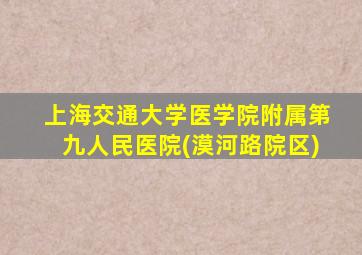 上海交通大学医学院附属第九人民医院(漠河路院区)