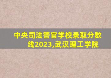中央司法警官学校录取分数线2023,武汉理工学院