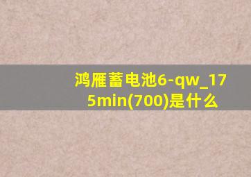 鸿雁蓄电池6-qw_175min(700)是什么